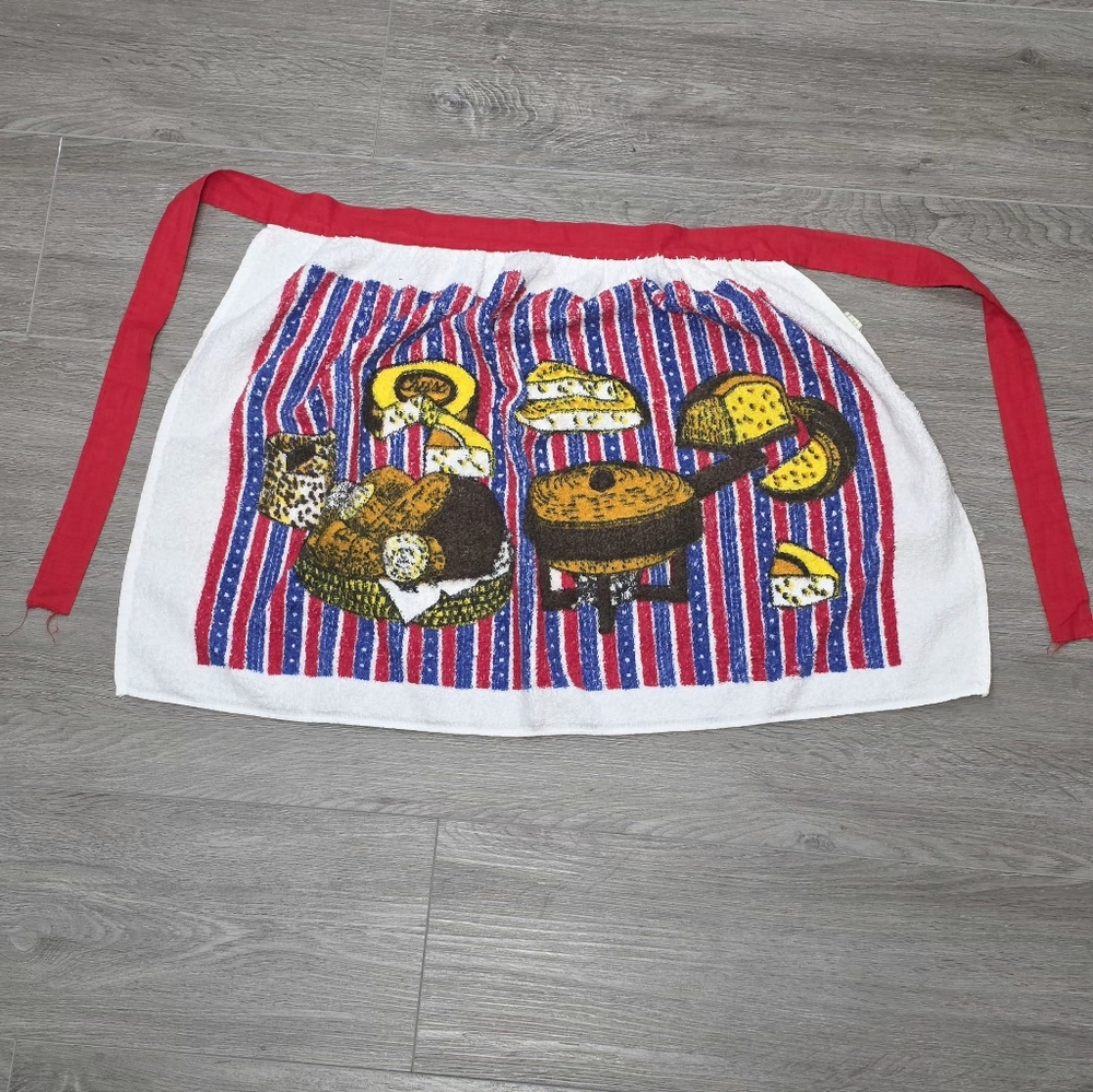 Vintage 1970's Kathaway Terry Cloth Towel Waist Apron